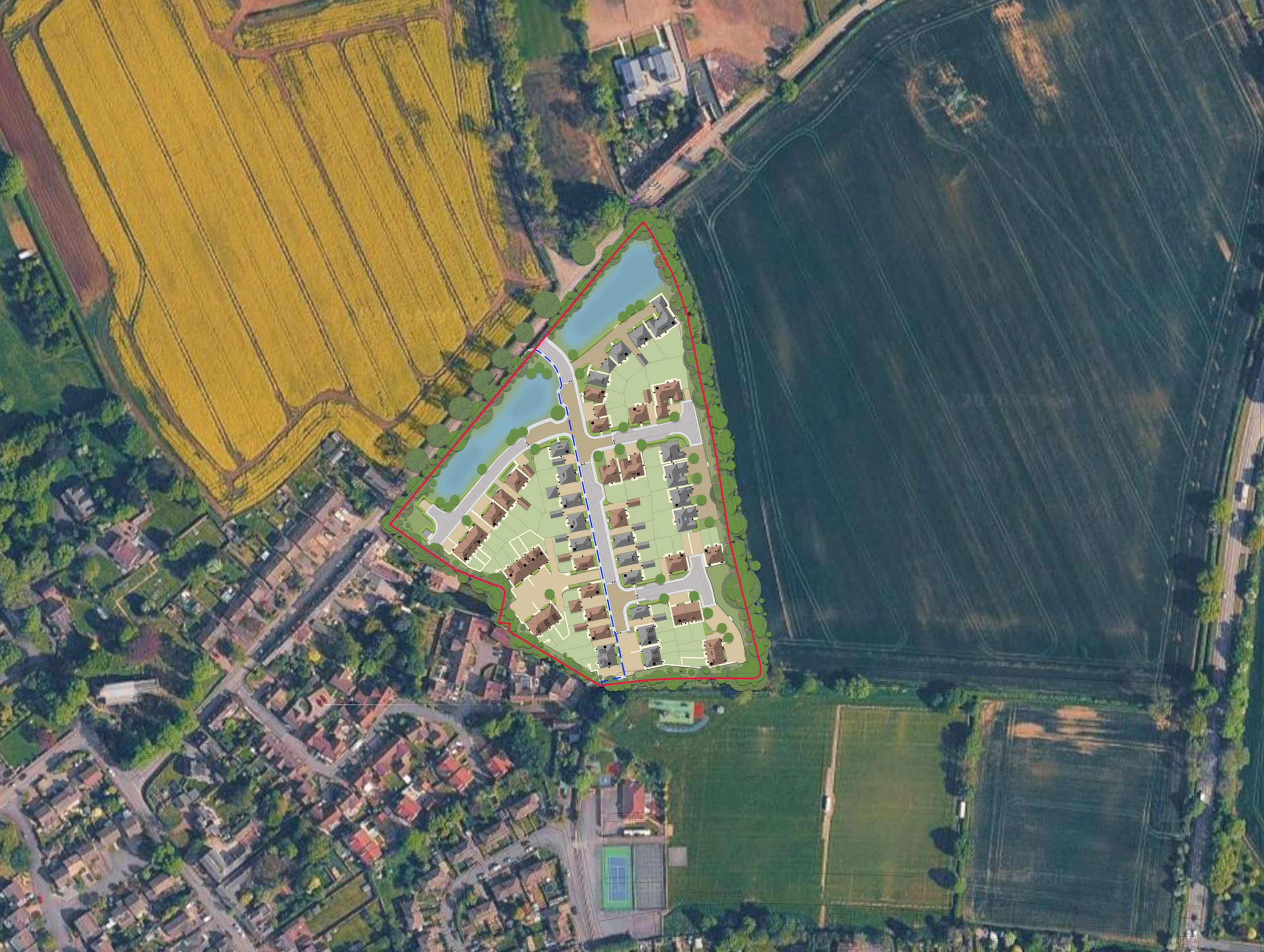 The proposed layout for the development of high-quality, energy-efficient new homes.