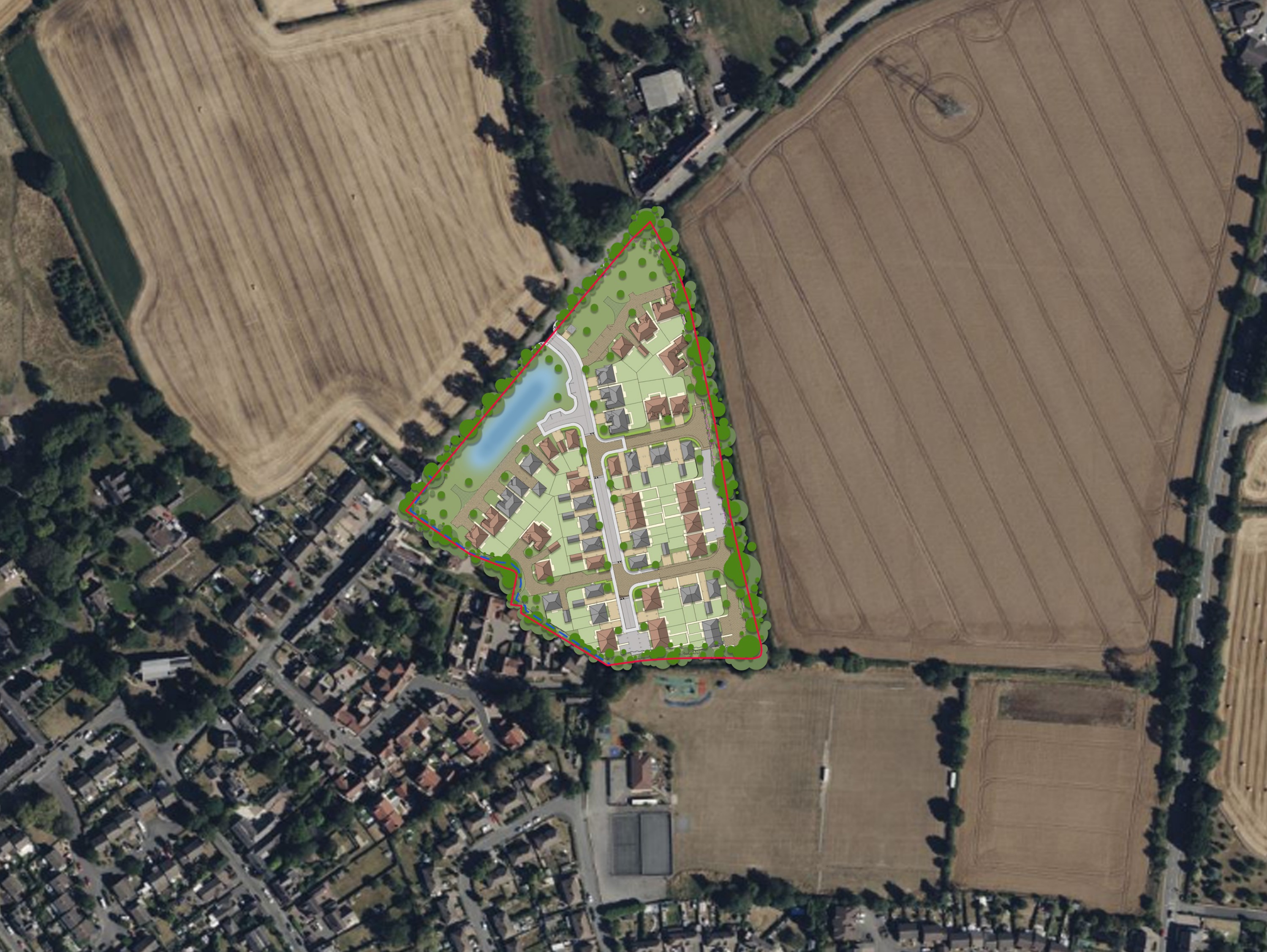 The proposed layout for the development of high-quality, energy-efficient new homes.